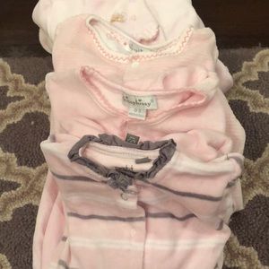 0-3 designer velour footies - kissy kissy coccoli